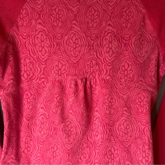 Columbia Fleece quarter zip sweatshirt floral medium 10/12 pink - Picture 4 of 9